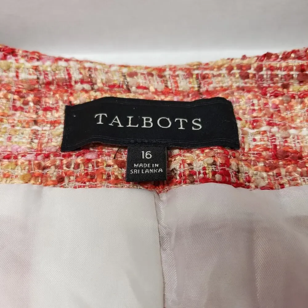 Talbots Pink-Cream Tweed Jacket and Skirt Set - Picture 2 of 16